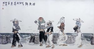 Contemporary Artwork by Li Fengshan - Waiting For The Fishboats