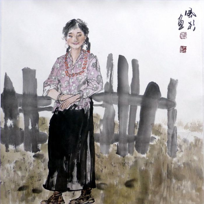 Li Fengshan's Contemporary Chinese Painting - Worry
