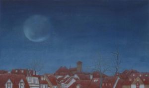 Contemporary Artwork by Li Qiang - The Moon in Barstow