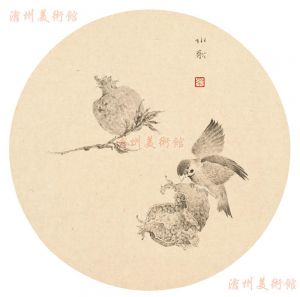 Artwork Painting of Flowers and Birds in Traditional Chinese Style Sketch