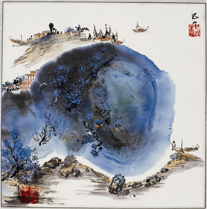 Li Xianjun's Contemporary Chinese Painting - Morning in Taihu Lake