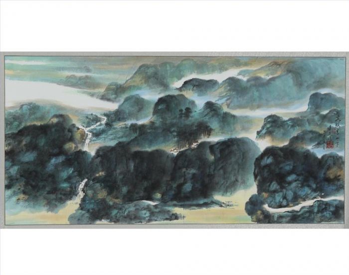 Li Xianjun's Contemporary Chinese Painting - Travel Across The Mountain