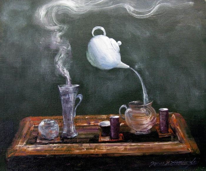 Li Xiaocheng's Contemporary Oil Painting - Tea