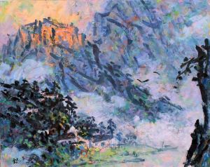 Contemporary Oil Painting - Foggy Days in The Mountain