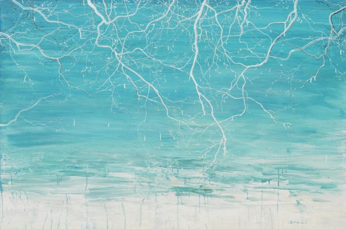 Lian Xueming's Contemporary Oil Painting - Branch on The Beach in March