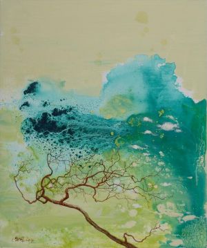Contemporary Artwork by Lian Xueming - Branch Tree and Mountain