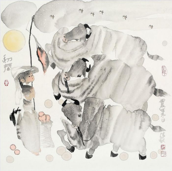 Liang Peilong's Contemporary Chinese Painting - Early Spring