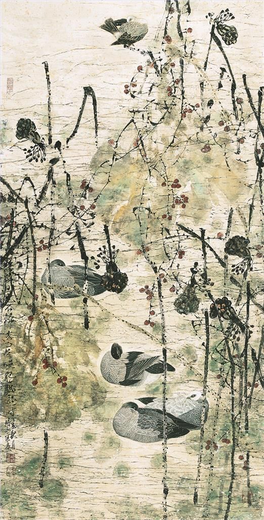 Liang Shimin's Contemporary Chinese Painting - Ducks