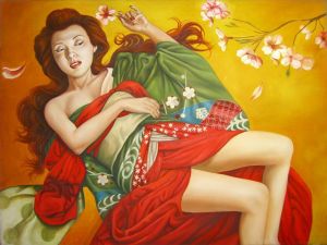 Contemporary Artwork by Liao Wanning - Peach Blossom
