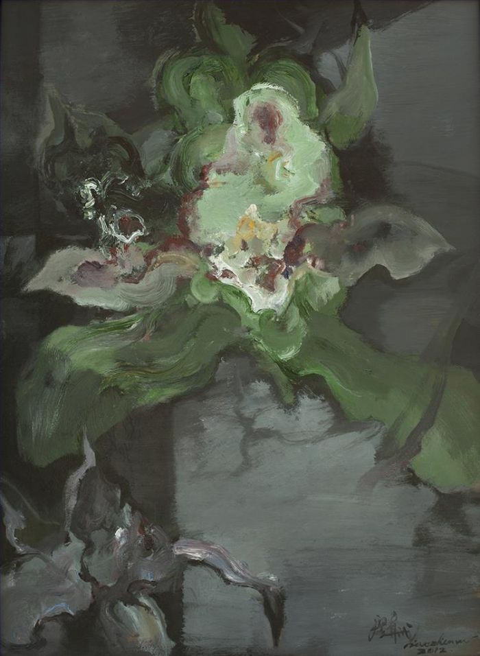 Liao Zhenwu's Contemporary Oil Painting - The Flower of Evil 2