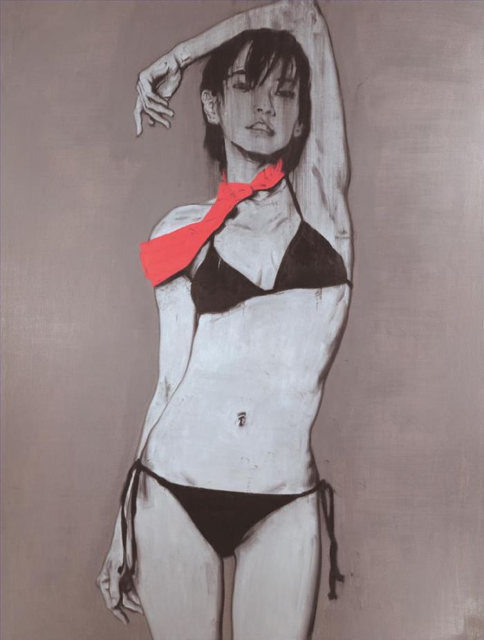 Lin Tao's Contemporary Chinese Painting - Red and Black