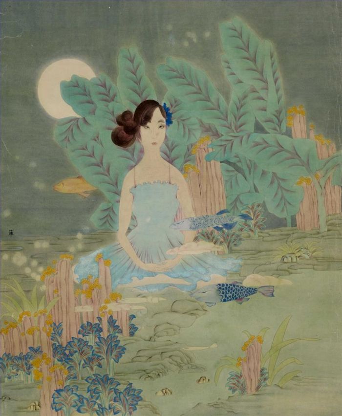 Liu Feifei's Contemporary Chinese Painting - Full Moon