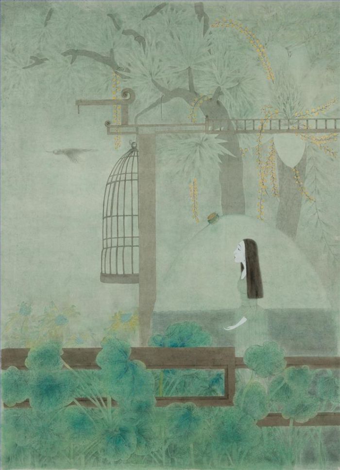 Liu Feifei's Contemporary Chinese Painting - Meditation
