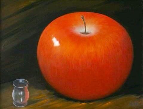 Liu Haiming's Contemporary Oil Painting - Apple