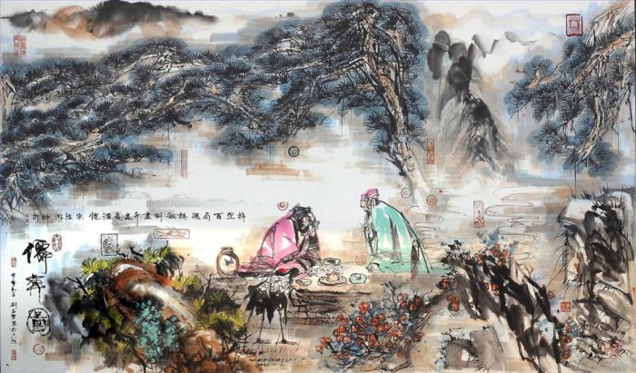 Liu Jiafang's Contemporary Chinese Painting - Play Chess