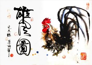 Contemporary Artwork by Liu Jiafang - Rooster