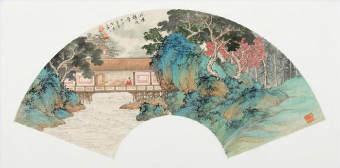 Liu Yongliang's Contemporary Chinese Painting - Listening to The Sound of The Stream in Autumn