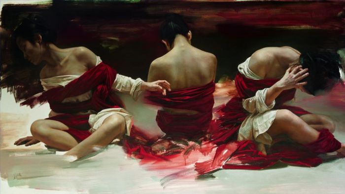 Liu Yuanshou's Contemporary Oil Painting - Lie