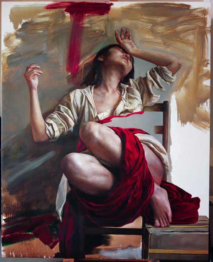 Liu Yuanshou's Contemporary Oil Painting - Wind