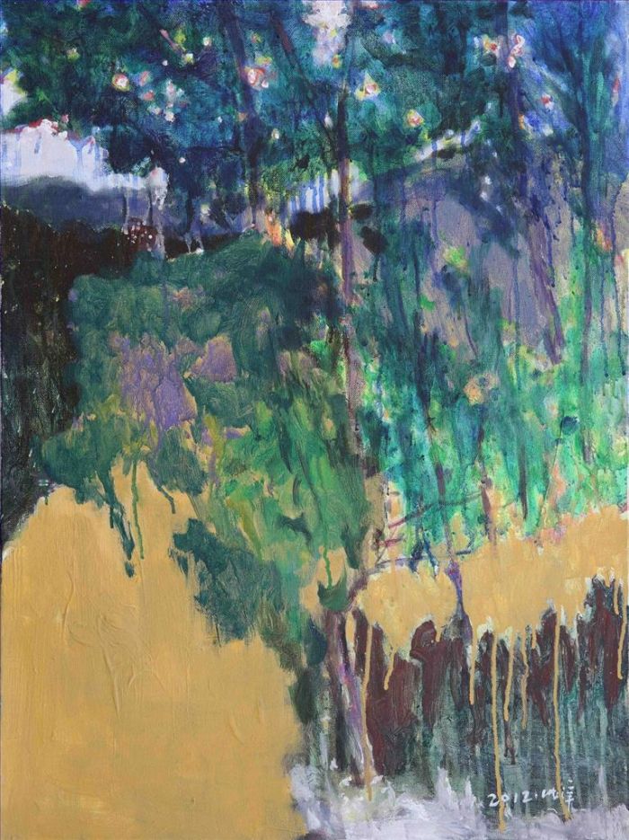 Lou Haiyang's Contemporary Oil Painting - Back Yard