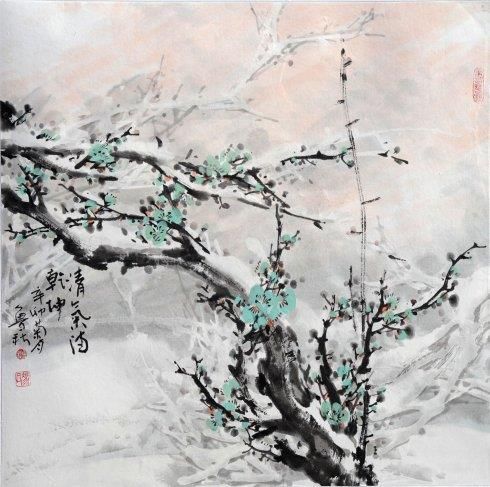 Lu Qiu's Contemporary Chinese Painting - Plum Blossom