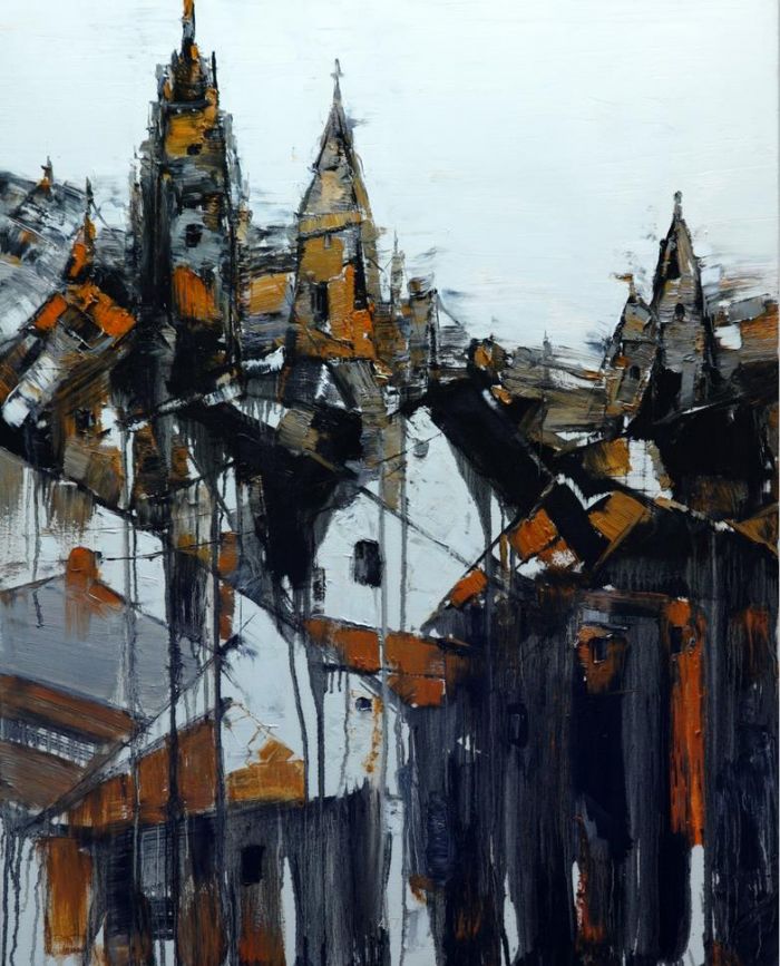 Luo Weimin's Contemporary Oil Painting - Impression of The City