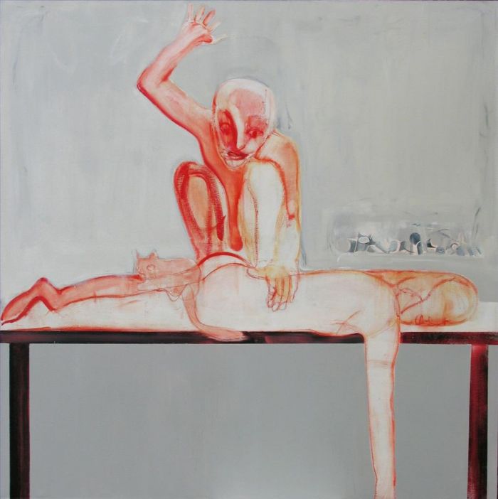 Ma Xiaoteng's Contemporary Oil Painting - Spanking Buttocks