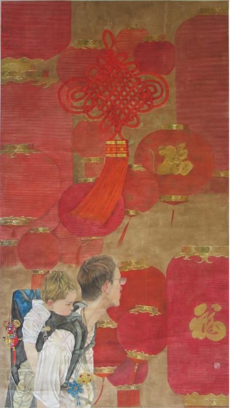 Mao Zhuming's Contemporary Chinese Painting - Chinese New Year