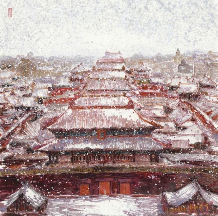 Nie Weigu's Contemporary Chinese Painting - The Solemn Palace