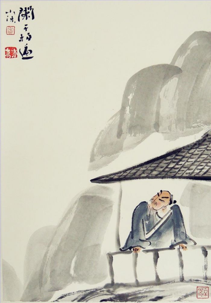 Ning Rui's Contemporary Chinese Painting - Beat The Handrail