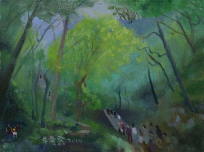Niu Yansu's Contemporary Oil Painting - Travel Season Wudang Mount