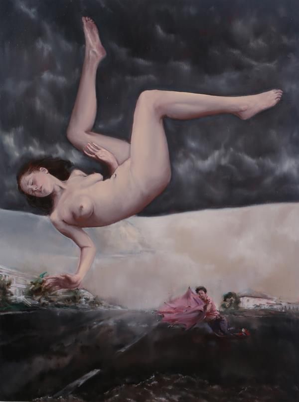Pang Bo's Contemporary Oil Painting - The Wind Blows