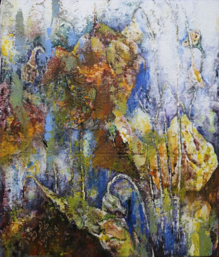 Pang Hongjun's Contemporary Oil Painting - Autumn Lotus