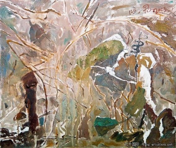 Pang Hongjun's Contemporary Oil Painting - Lotus Pond Series