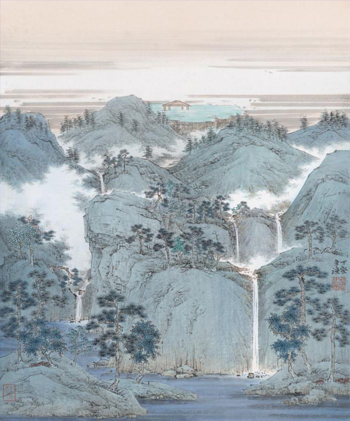 Pu Jun's Contemporary Chinese Painting - Rivers Running Out of Mountains
