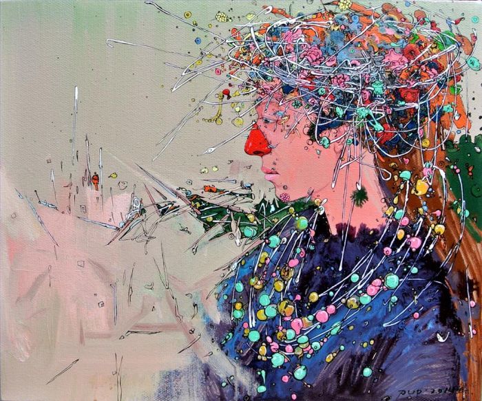 Pu Peng's Contemporary Oil Painting - Red Nose