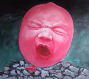 Contemporary Oil Painting - Floating Balloon