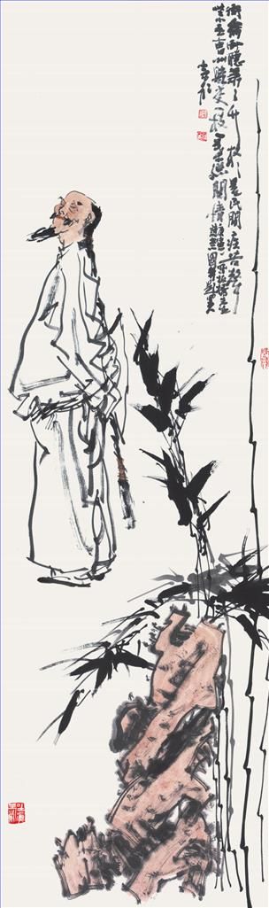 Qian Zongfei's Contemporary Chinese Painting - A Portrait of Zheng Banqiao