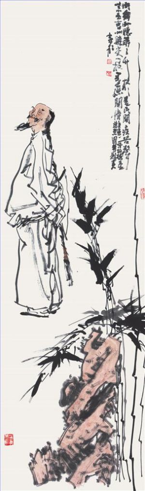 Contemporary Artwork by Qian Zongfei - A Portrait of Zheng Banqiao