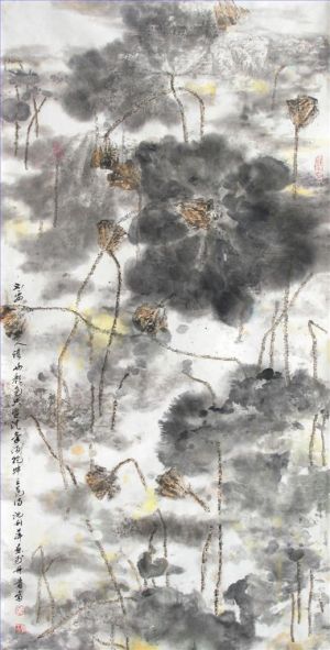 Contemporary Artwork by Shen Liping - Lotus Pond in Autumn