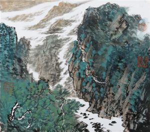 Contemporary Artwork by Shi Dafa - A Green Valley in Zhushachong