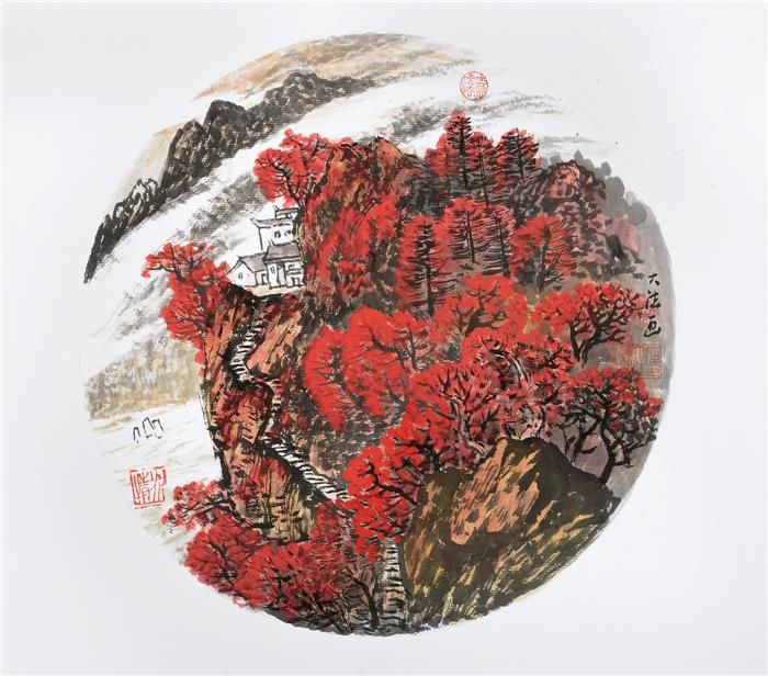 Shi Dafa's Contemporary Chinese Painting - Circular Fan 2