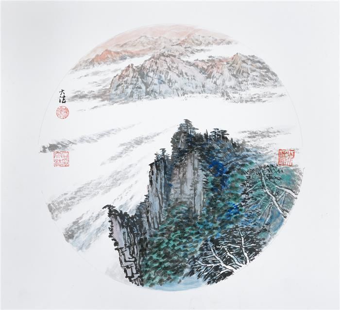 Shi Dafa's Contemporary Chinese Painting - Circular Fan 4