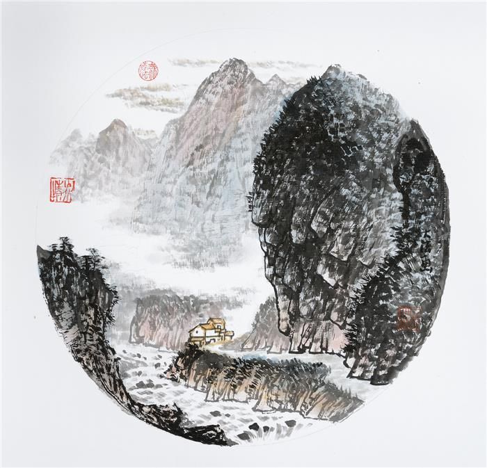 Shi Dafa's Contemporary Chinese Painting - Circular Fan 5