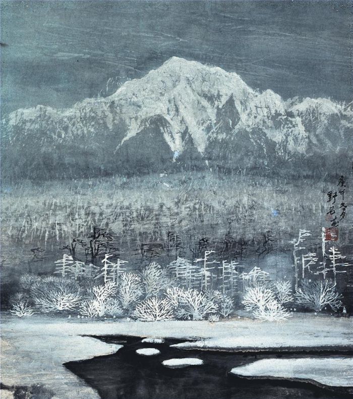 Shi Dafa's Contemporary Chinese Painting - Snow in Jinggang