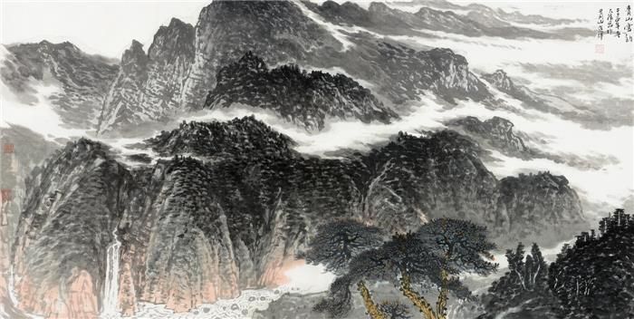 Shi Dafa's Contemporary Chinese Painting - Snow in The Mountain Area 2