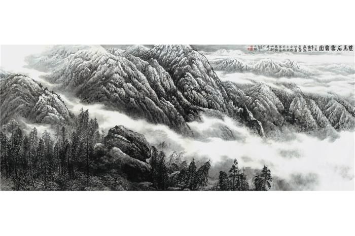 Shi Dafa's Contemporary Chinese Painting - Snow in The Mountain Area