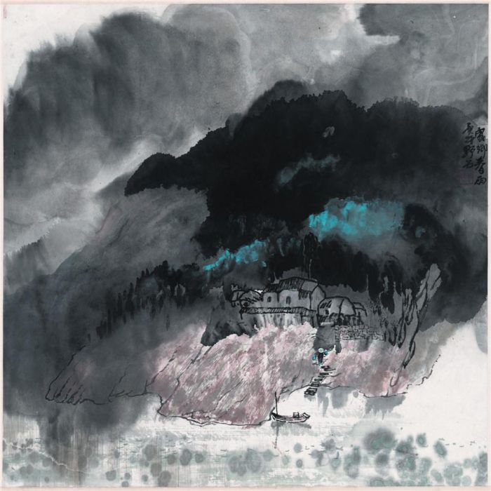 Shi Dafa's Contemporary Chinese Painting - Spring Rain in Hometown
