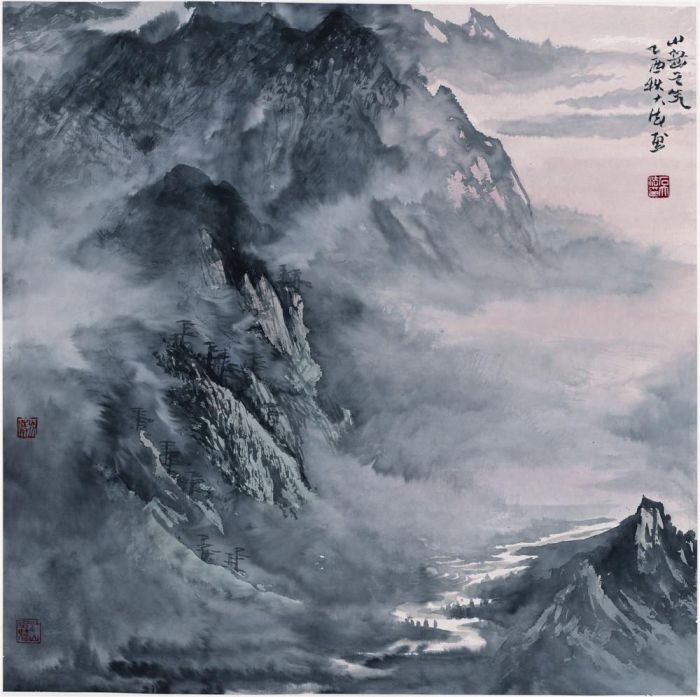 Shi Dafa's Contemporary Chinese Painting - The Grandeur of The Mountain