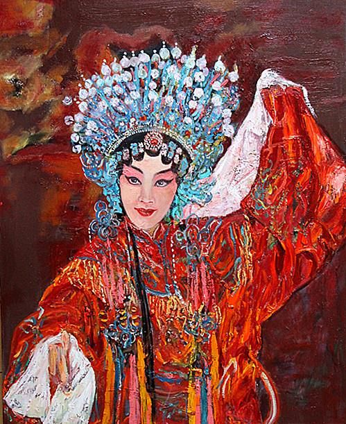 Xu Shihong's Contemporary Oil Painting - Peking Opera